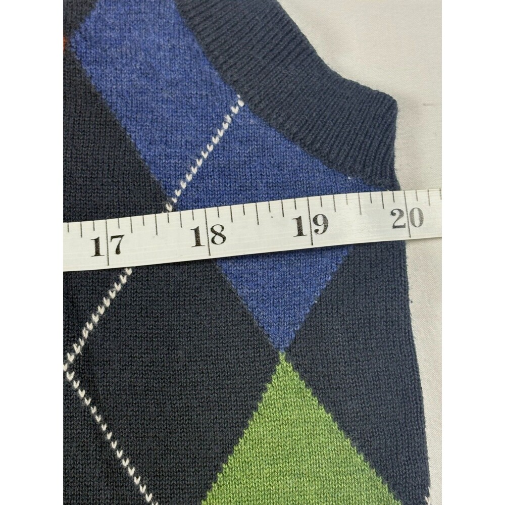 Banana Republic Men's M Argyle Sweater Vest Navy Green Blue Preppy Fall 2009 - Picture 14 of 16